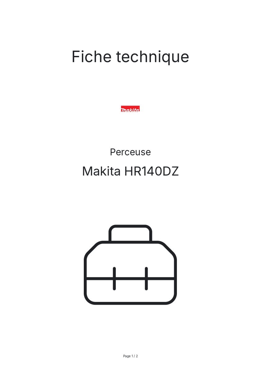 Image de la première page du manuel de l'appareil HR140DZ
