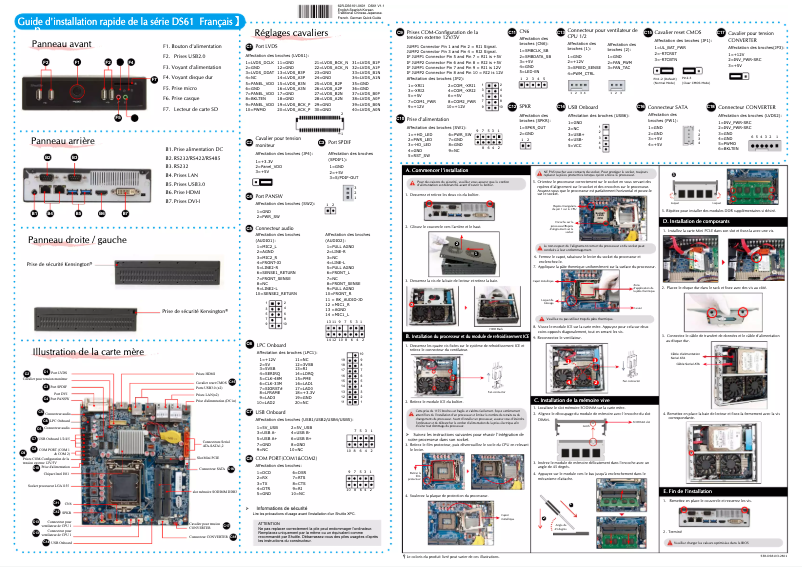 Page 1 de la notice Manuel utilisateur Shuttle D 6100XA