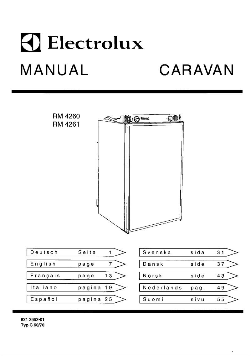 Page 1 de la notice Manuel utilisateur Electrolux RM 4263