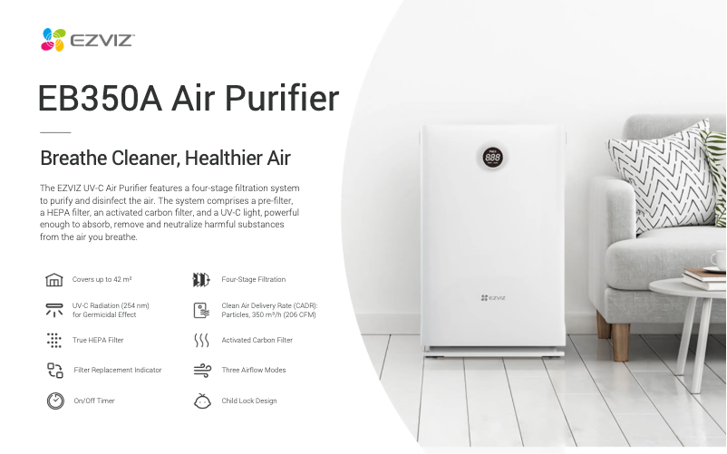 Page 1 de la notice Fiche technique EZVIZ EB350A