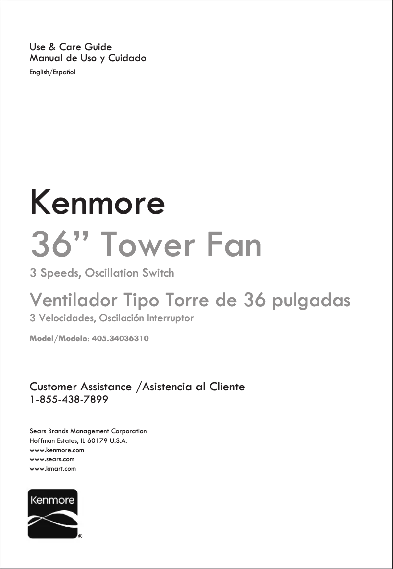 Page n°1 - Manuel utilisateur Kenmore 405.34036310