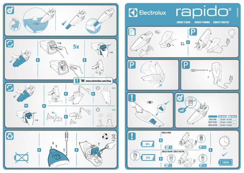 Page 1 de la notice Manuel utilisateur Electrolux Rapido ZB6214IGM
