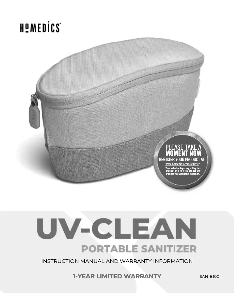 Page 1 de la notice Manuel utilisateur Homedics SAN-B100
