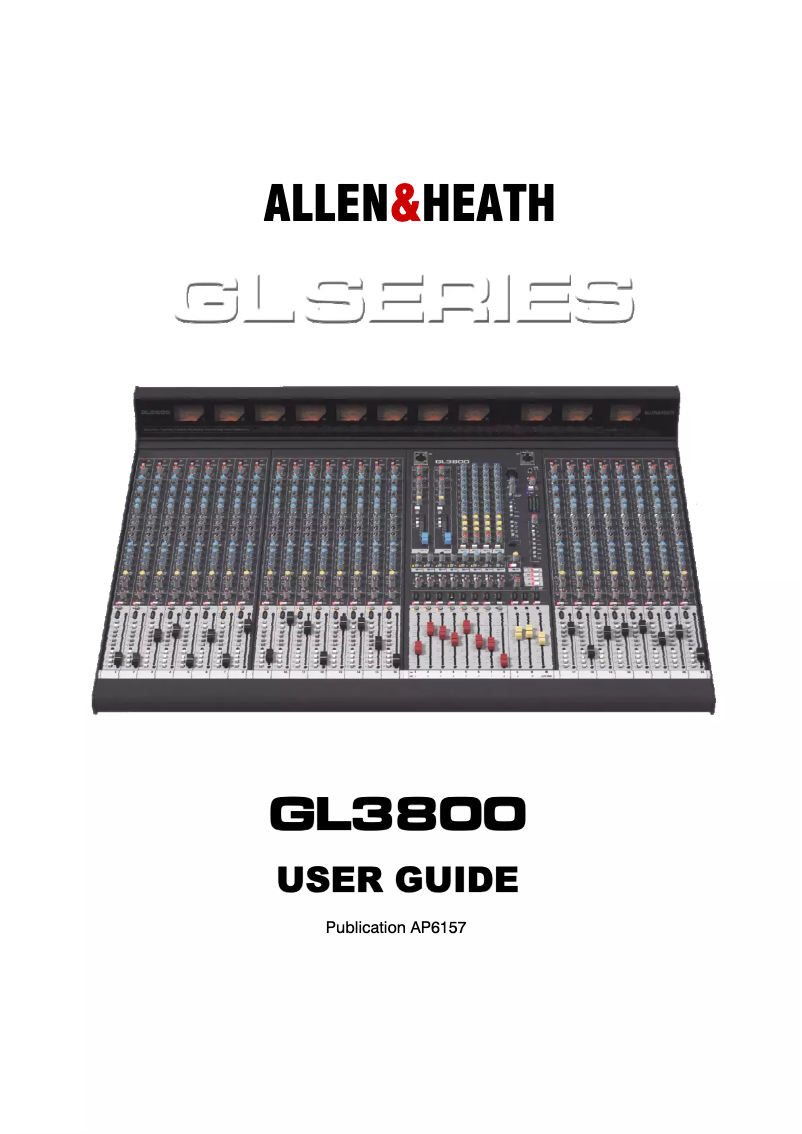Page 1 de la notice Manuel utilisateur Allen & Heath GL3800