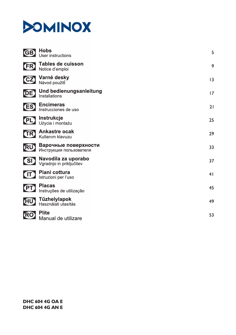 Image de la première page du manuel de l'appareil DHC 604 4G OA E