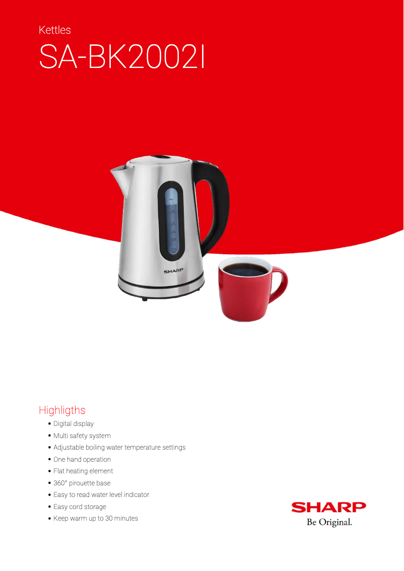 Page 1 de la notice Fiche technique Sharp SA-BK2002I