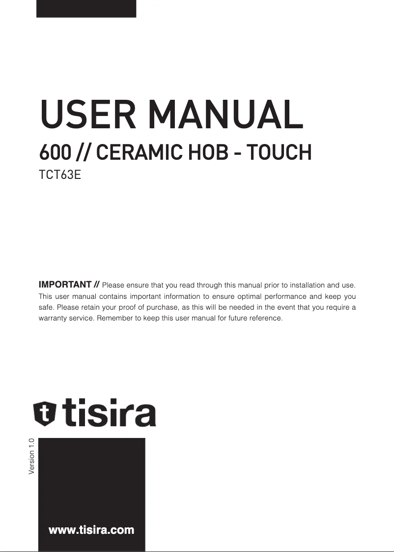 Page n°1 - Manuel utilisateur Tisira TCT63E
