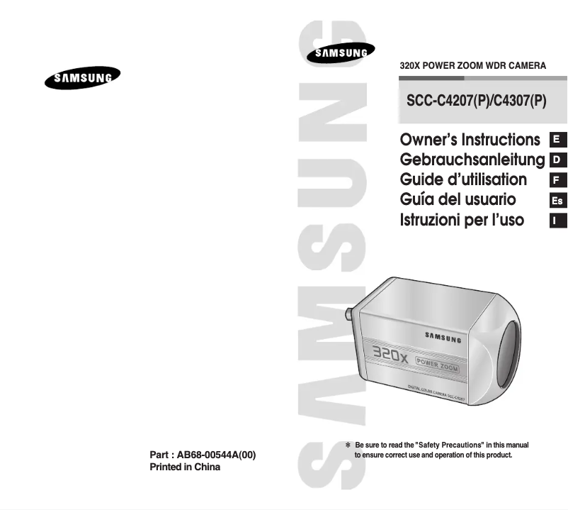 Page 1 de la notice Manuel utilisateur Samsung SCC-C4207P