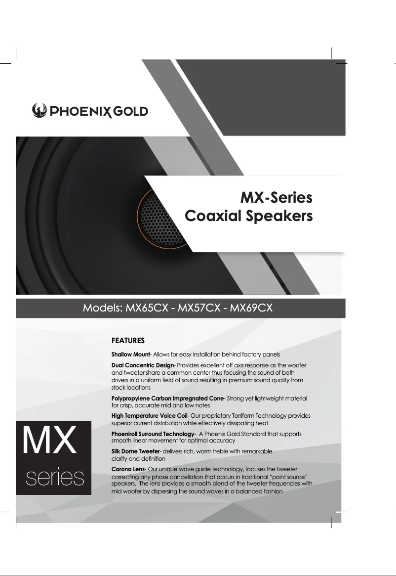 Page 1 of the manual User Manual Phoenix Gold MX57CX