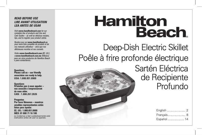 Page 1 de la notice Manuel utilisateur Hamilton Beach Durathon 38529