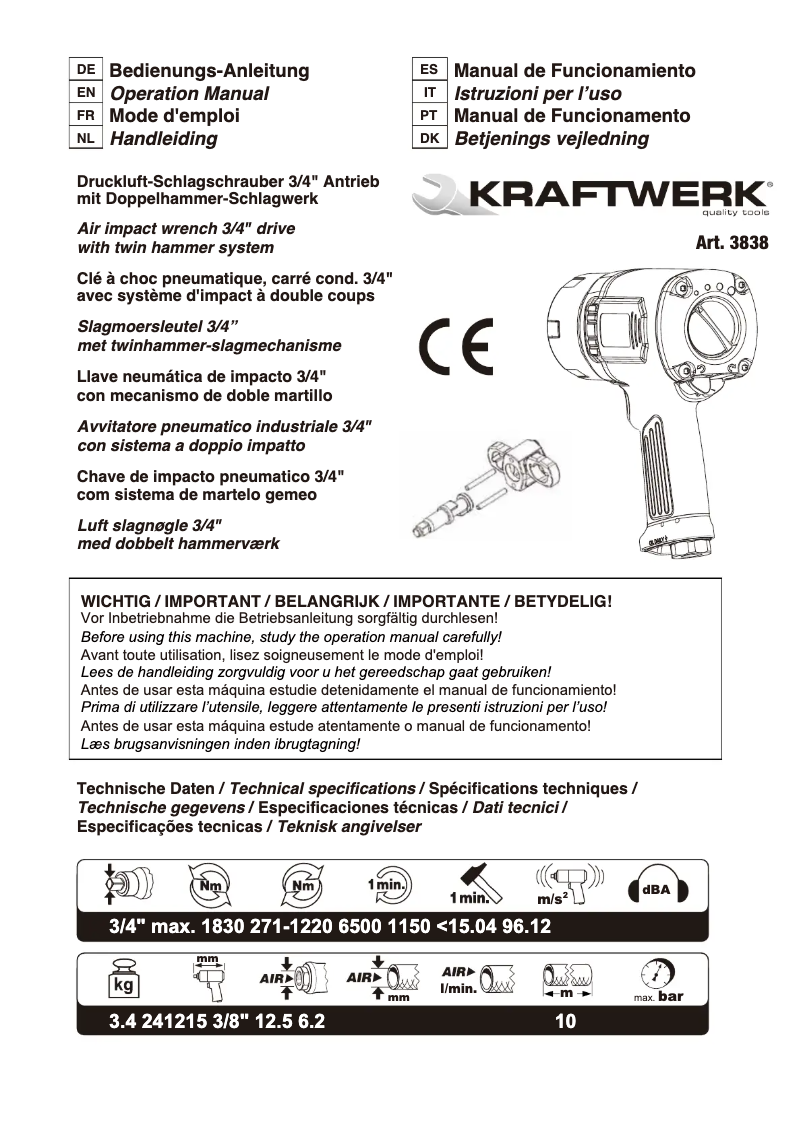 Page 1 de la notice Manuel utilisateur Kraftwerk 3838