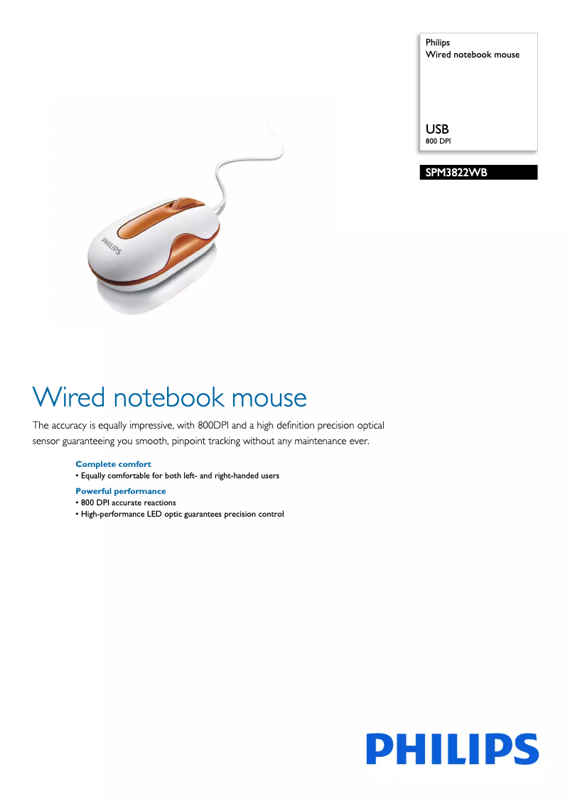 Page 1 de la notice Brochure Philips SPM3822