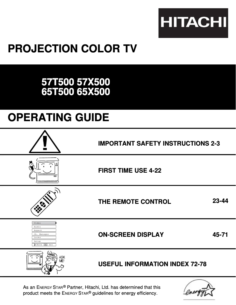 Image de la première page du manuel de l'appareil 65S500