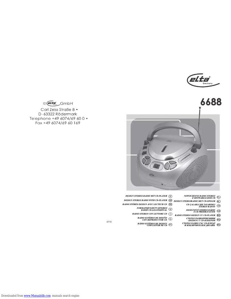 Image de la première page du manuel de l'appareil 6688