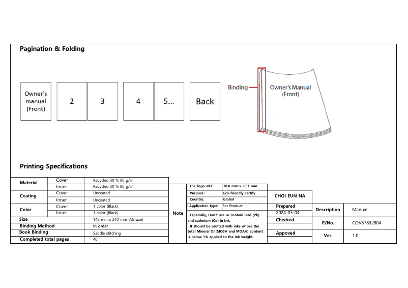Page 1 de la notice Manuel utilisateur LG SPT8-S
