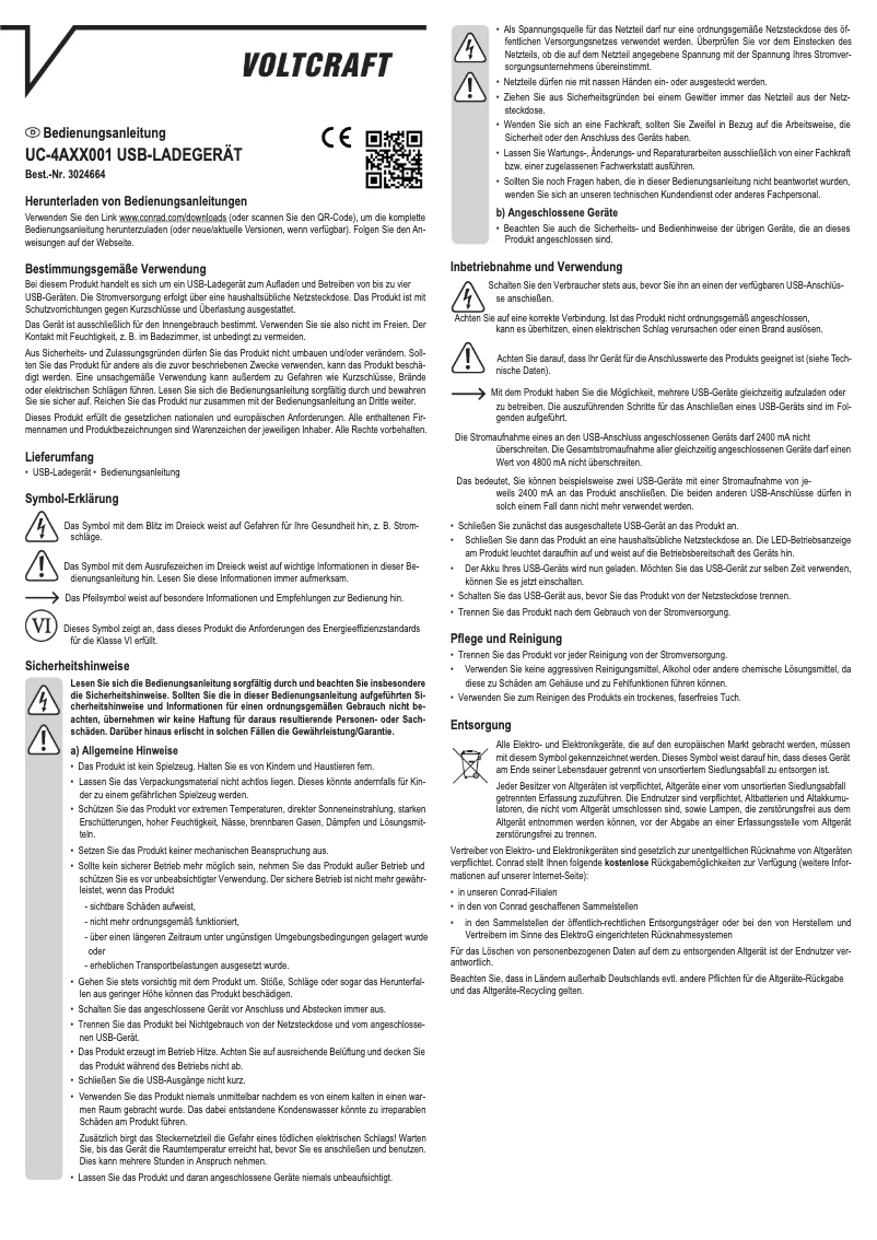 Image de la première page du manuel de l'appareil UC-4AXX001