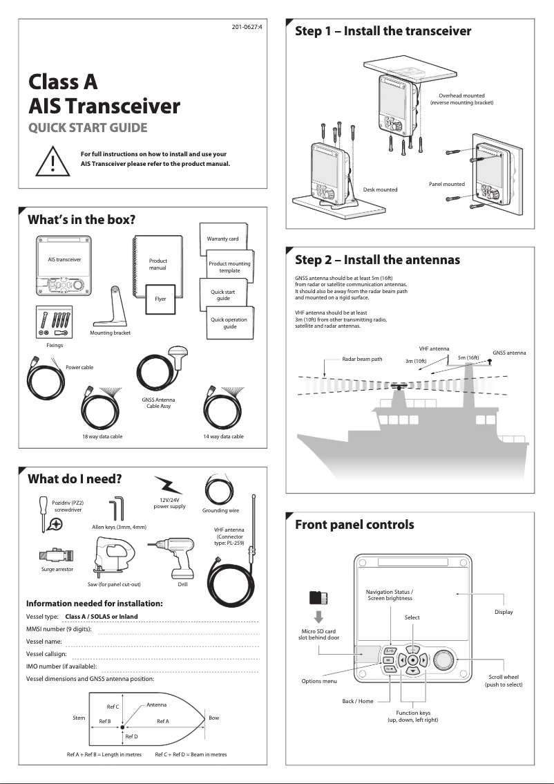 Page 1 de la notice Guide de démarrage rapide Em-Trak A200