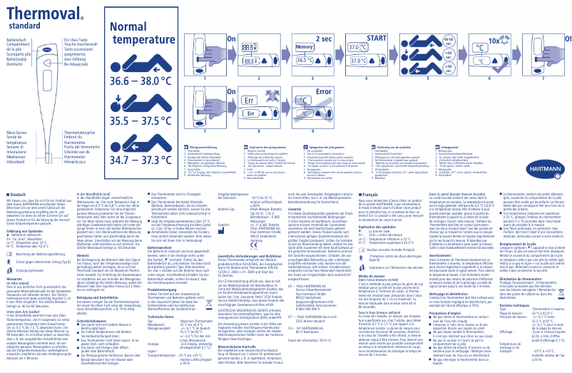 Page 1 de la notice Manuel utilisateur Thermoval Standard