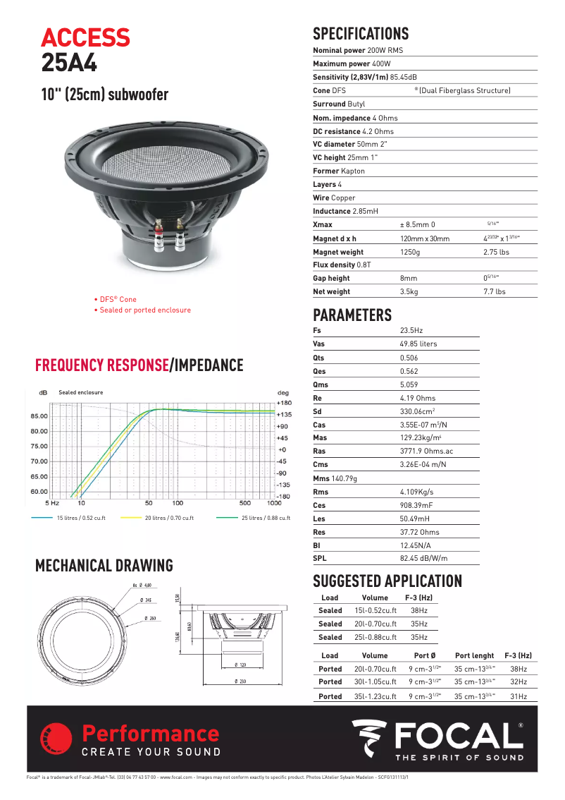 Page 1 de la notice Manuel utilisateur Focal ACCESS 25A4