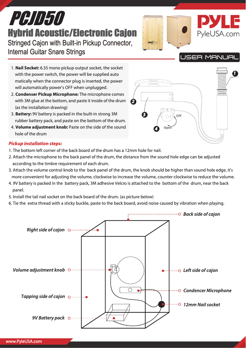 First page image of the manual for PCJD50