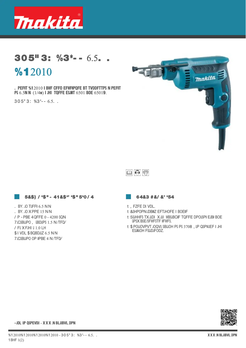 Page n°1 - Fiche technique Makita DP2010