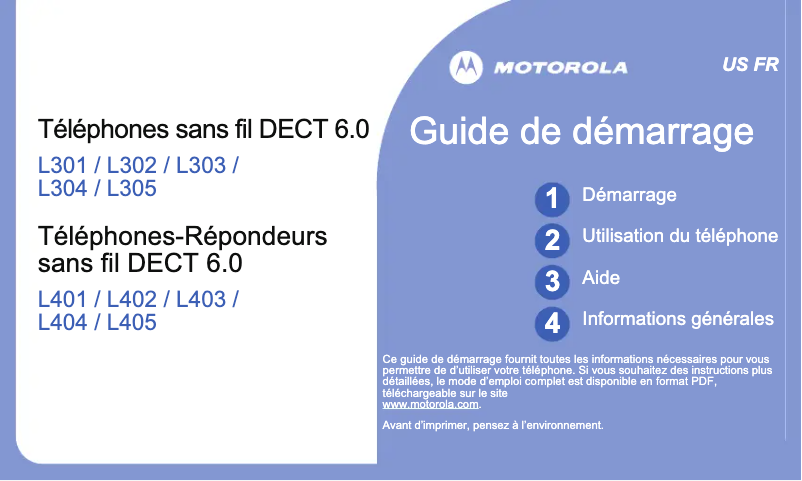 Página 1 del manual Manual de usuario Motorola L304
