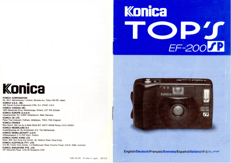 Image de la première page du manuel de l'appareil Top's EF-200