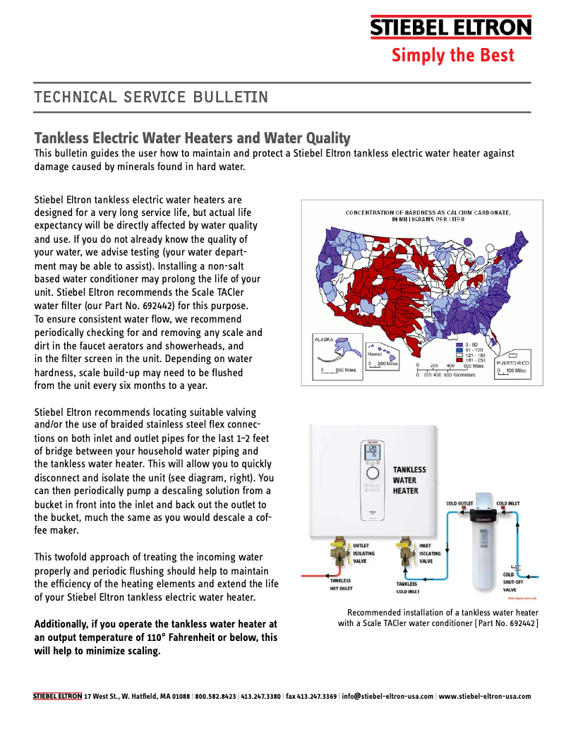 Page 1 de la notice Informations de garantie Stiebel Eltron DHC Classic