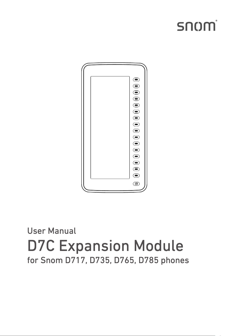 Page 1 de la notice Manuel utilisateur Snom D7C