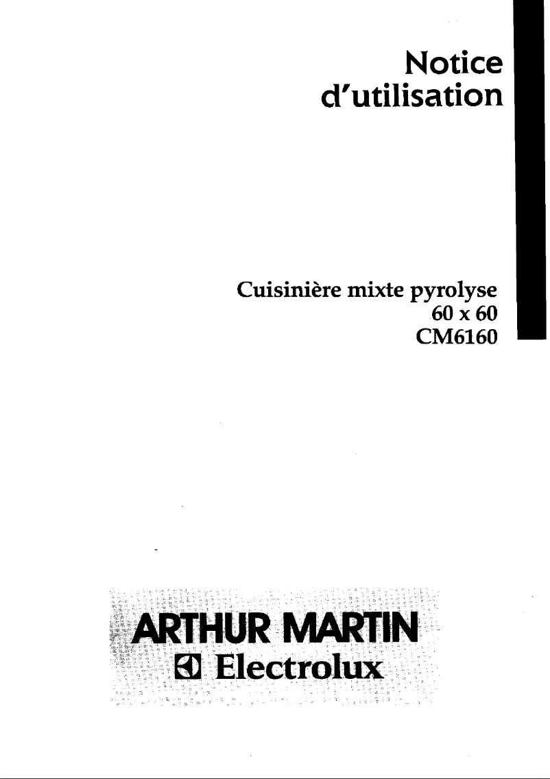 Page n°1 - Manuel utilisateur Arthur Martin-Electrolux CM6160