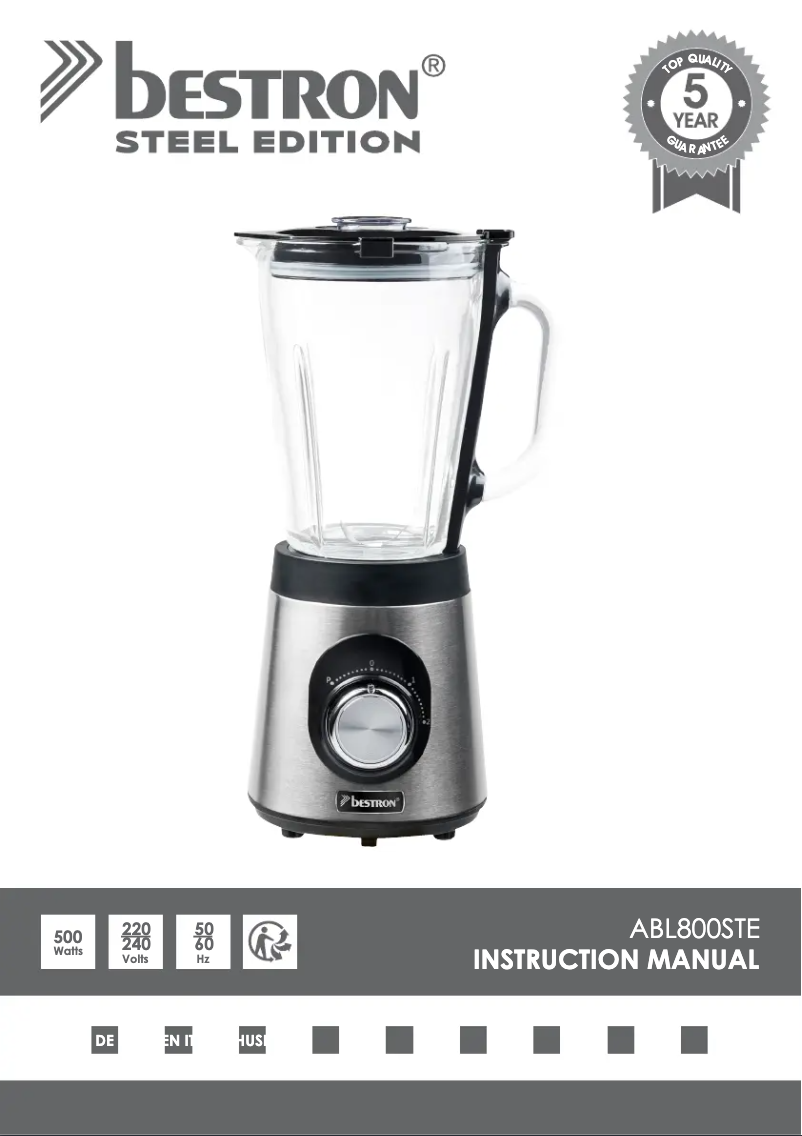 Image de la première page du manuel de l'appareil ABL800STE