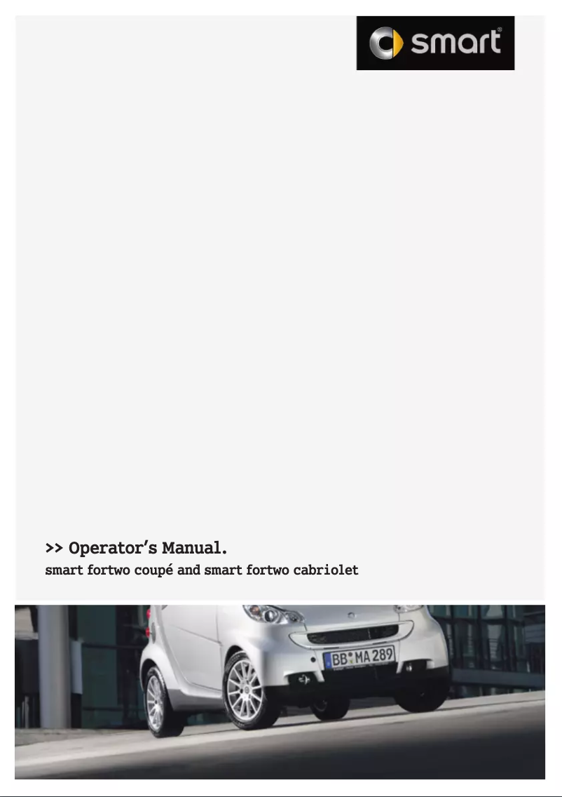 Page 1 de la notice Manuel utilisateur Smart Fortwo (2009)