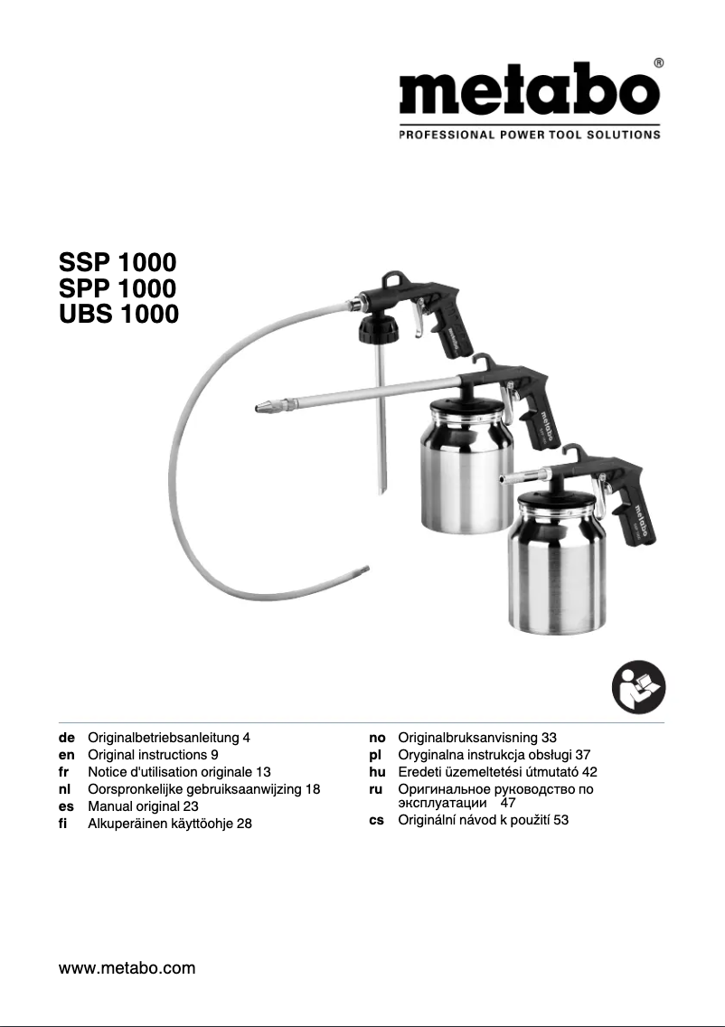 Image de la première page du manuel de l'appareil SSP 1000