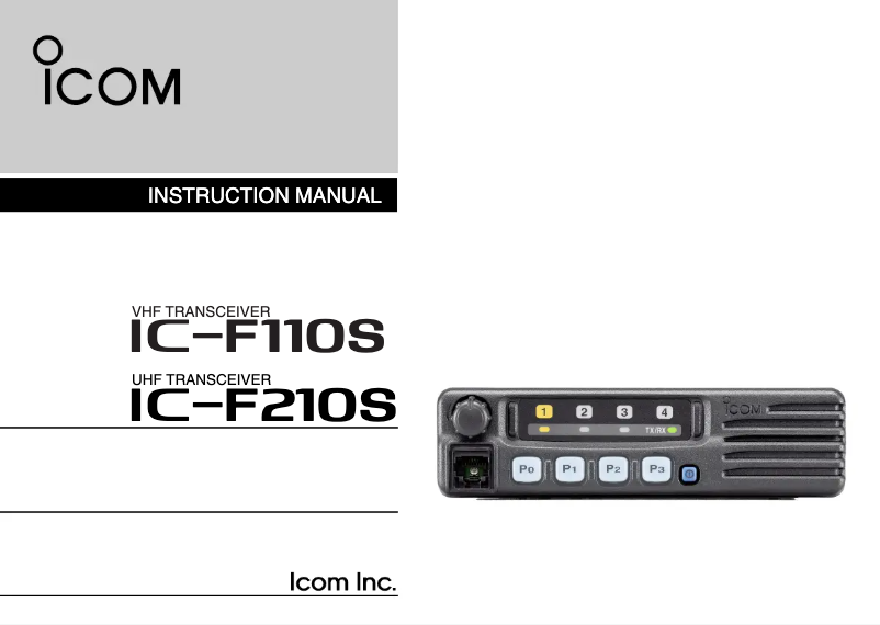 Page 1 de la notice Manuel utilisateur ICOM IC-F110S
