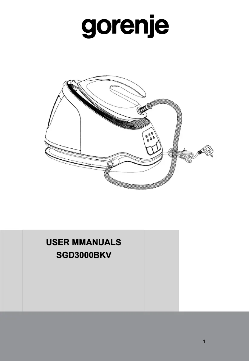 Image de la première page du manuel de l'appareil SGD3000BKV