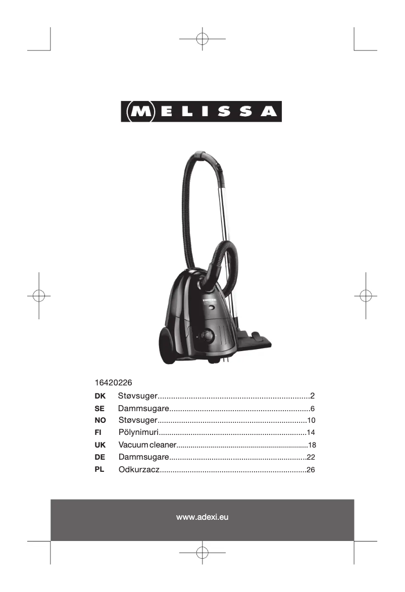 Page 1 de la notice Manuel utilisateur Melissa 16420226