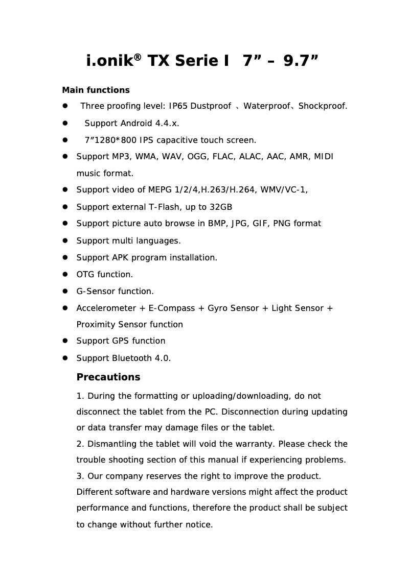 Image de la première page du manuel de l'appareil TX1 7