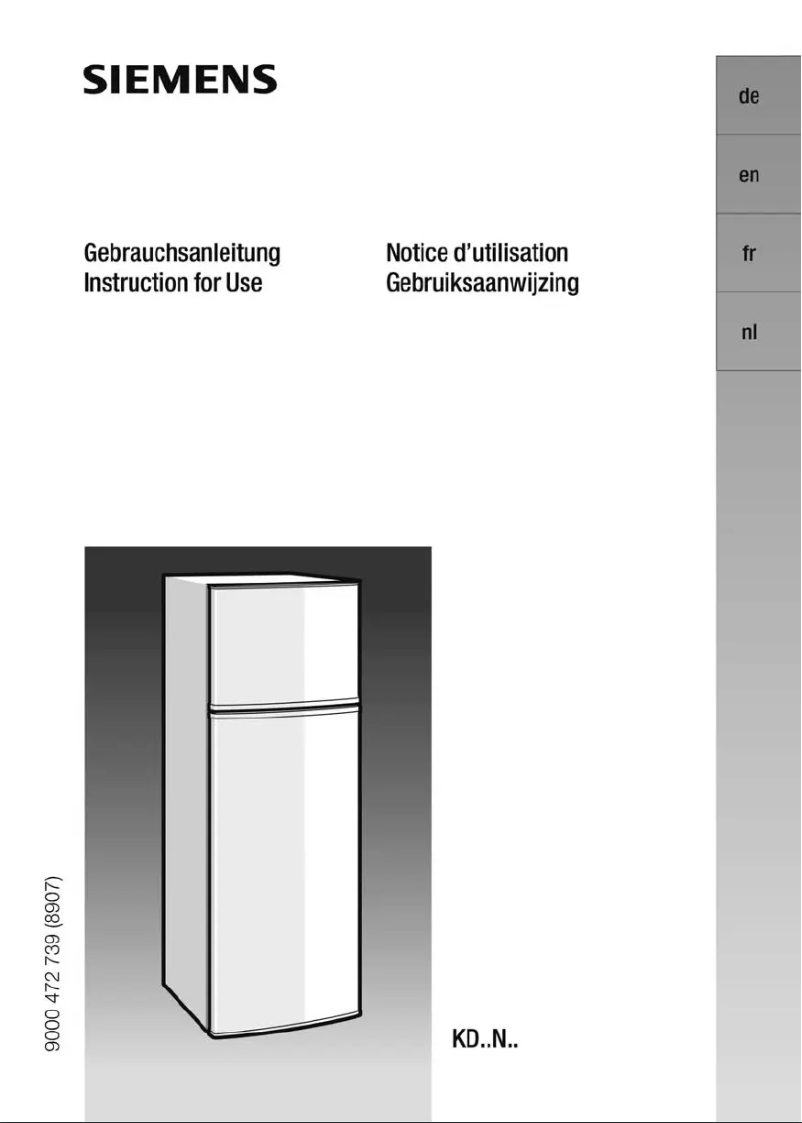 Page n°1 - Manuel utilisateur Siemens KD30NA40