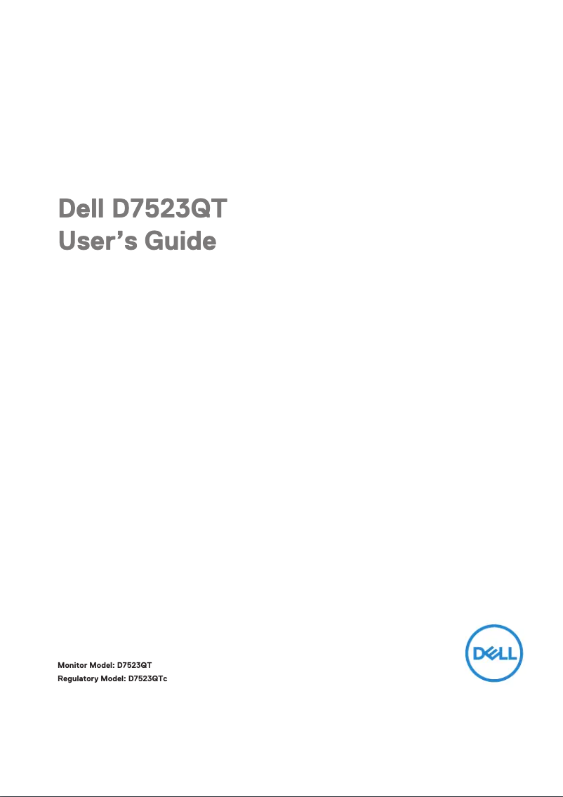 Page 1 de la notice Manuel utilisateur Dell D7523QT