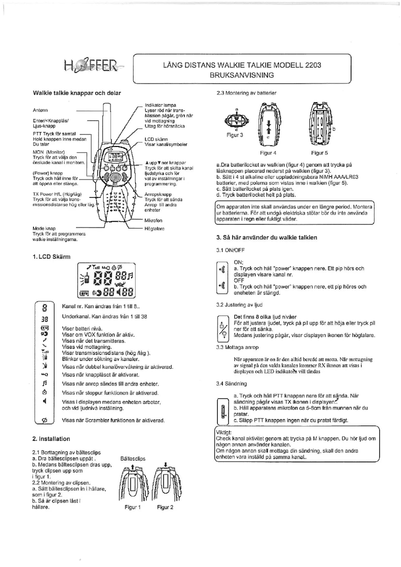 Image de la première page du manuel de l'appareil 2203