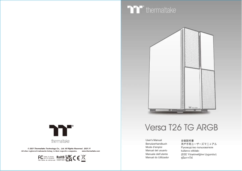 Página 1 del manual Manual de usuario Thermaltake Versa T26 TG ARGB