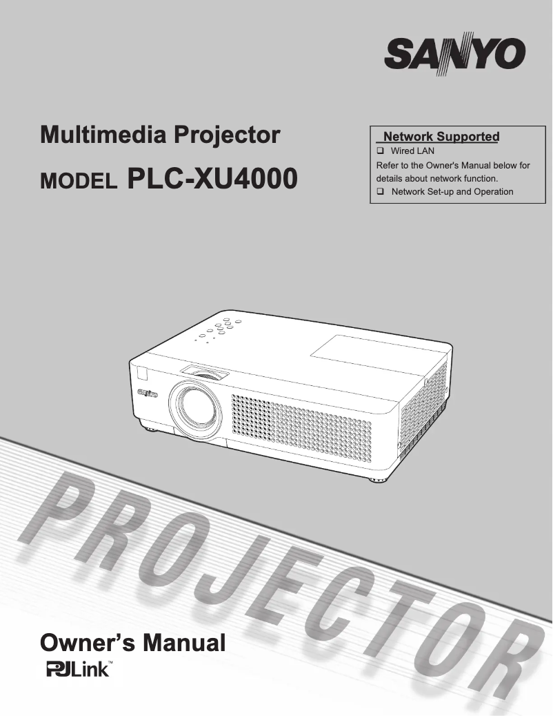 Page n°1 - Manuel utilisateur Sanyo PLC-XU4000