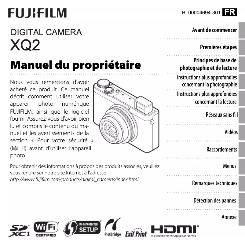 Page n°1 - Manuel utilisateur Fujifilm XQ2
