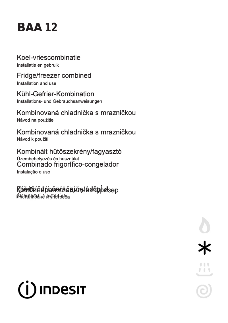 Page 1 de la notice Manuel utilisateur Indesit BAA 12 I