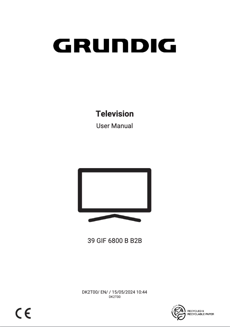 Page n°1 - Manuel utilisateur Grundig 39 GIF 6800 B B2B