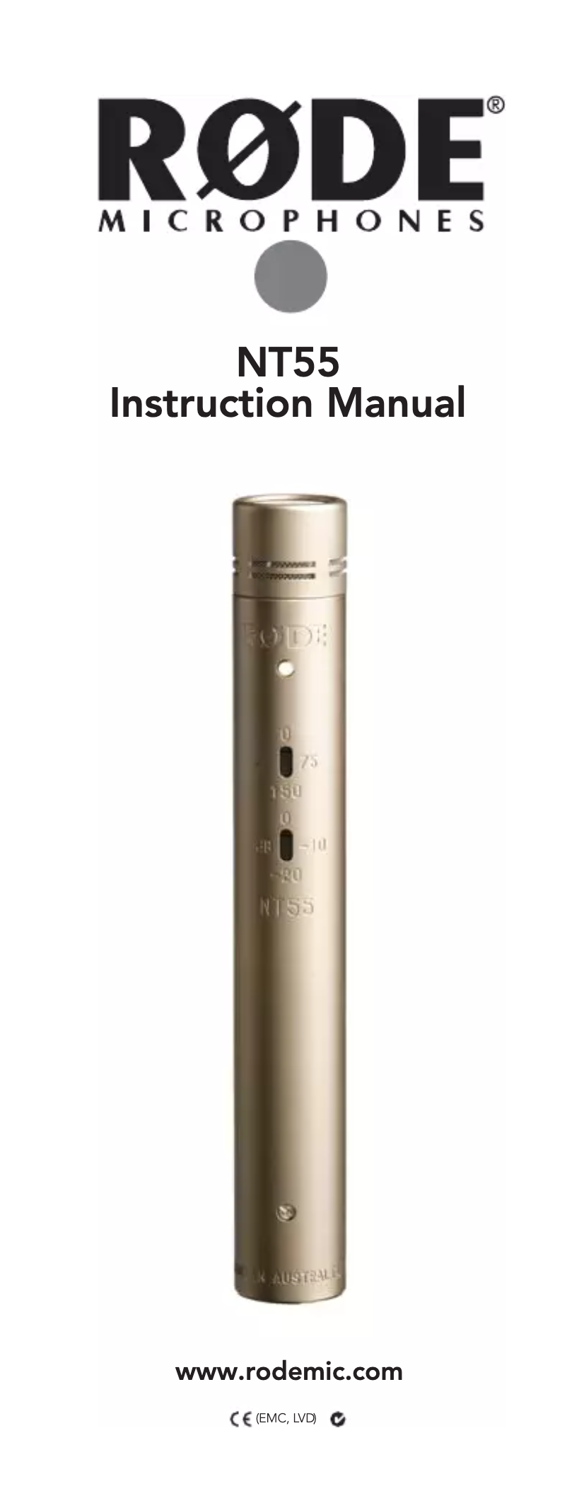 Page 1 de la notice Manuel utilisateur Røde NT55