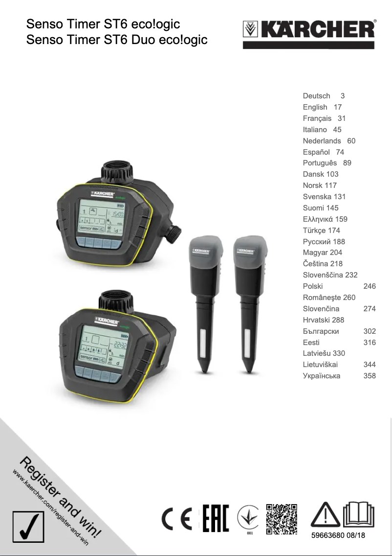 Image de la première page du manuel de l'appareil ST6 Senso Timer eco!ogic