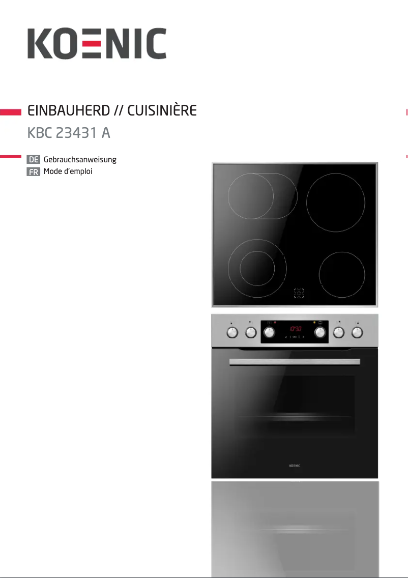 Page 1 de la notice Manuel utilisateur Amica KBC 23431 A