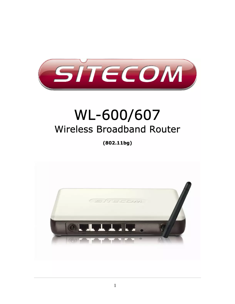 Page n°1 - Manuel utilisateur Sitecom WL-607