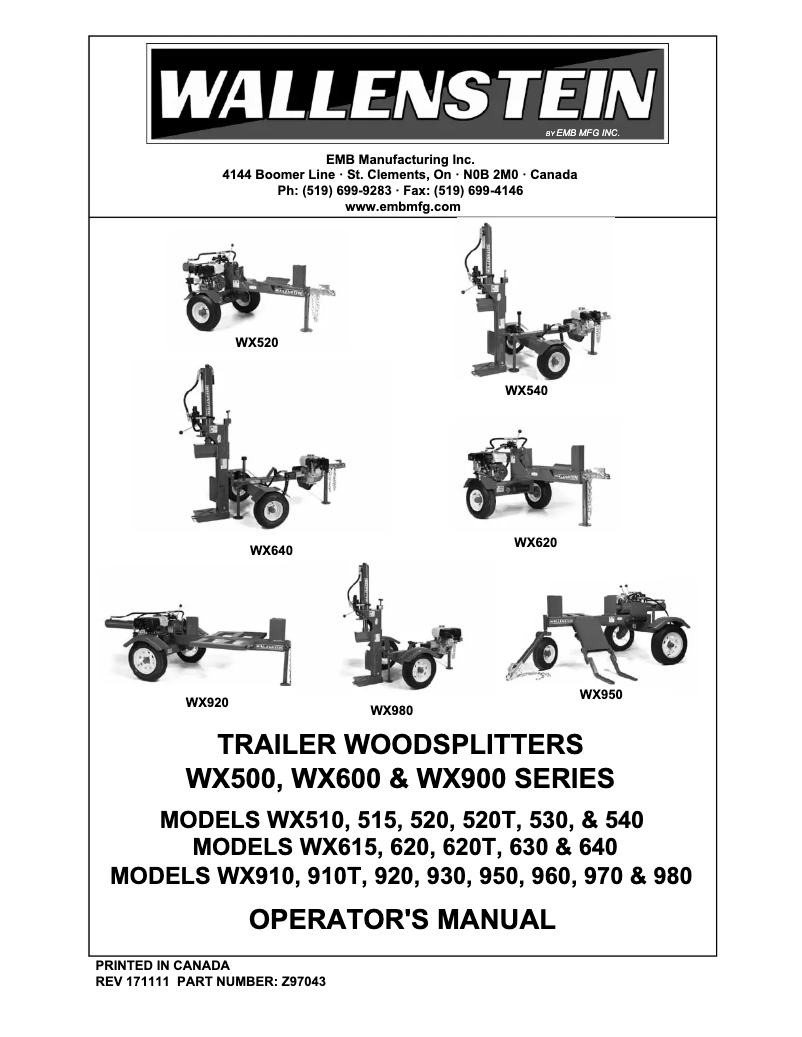 Page 1 de la notice Manuel utilisateur Wallenstein WX980